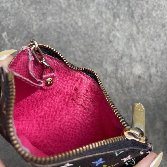 💕SOLD💕Louis Vuitton X Takashi Murakami Key Pouch Cles - Monogram Multicolore - Picture 11 of 12